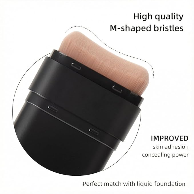 Flawless Hydrating Face Foundation Stick, Korean Lightweight Full-Coverage Cream-to-Matte Multi-Use Makeup for Dark Circles & Blemishes, Long-Wear Cream Stick with Brush (03#Pink Velvet)