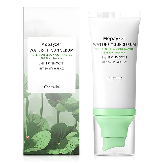 Centella Sunscreen SPF 50, Sunscreen for Face, Water Resistant Strong UV Protection No White Cast, Centella Madagascar Face Suntan Lotion Oil Free Korean Skincare(Green 1)