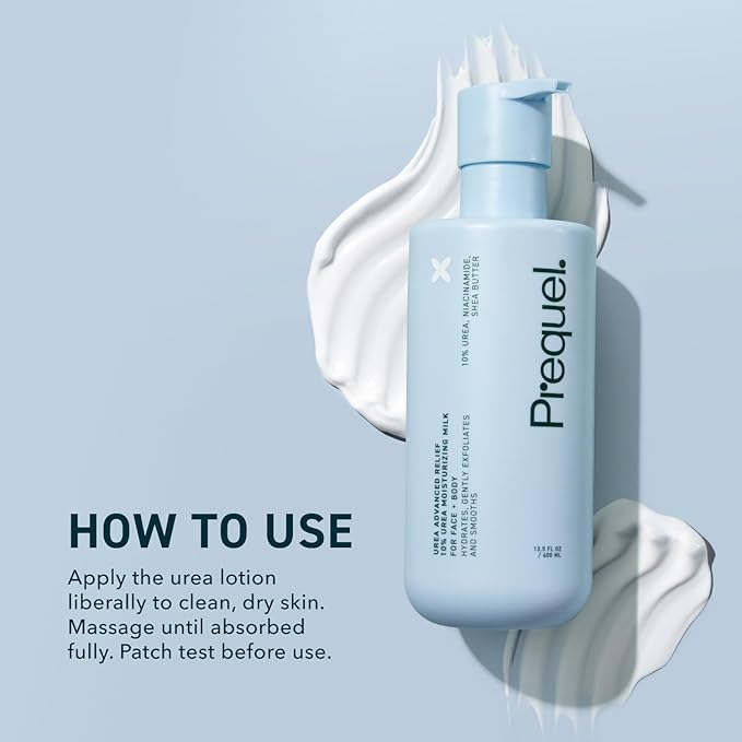 Prequel Skin Urea 10% Moisturizing Lotion for Face & Body, Unscented, Hydrating Cream for Extremely Dry & Sensitive Skin, 6.75 fl oz, Pack of 2