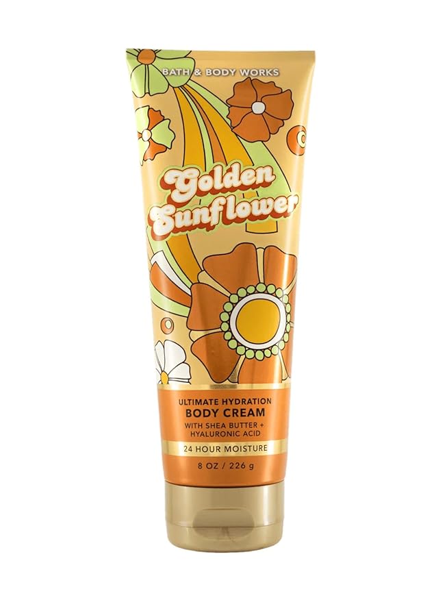 Bath & Body Works Golden Sunflower Ultimate Hydration Body Cream Gift Set For Women, 8 Fl Oz (Golden Sunflower)
