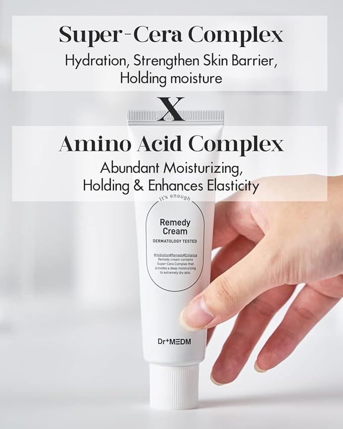Facial Remedy Cream, Skin Barrier Repair Face Moisturizer with Hyaluronic Acid & Amino Acid, for Extremely Dry & Cracked Skin, 1.69 fl.oz.