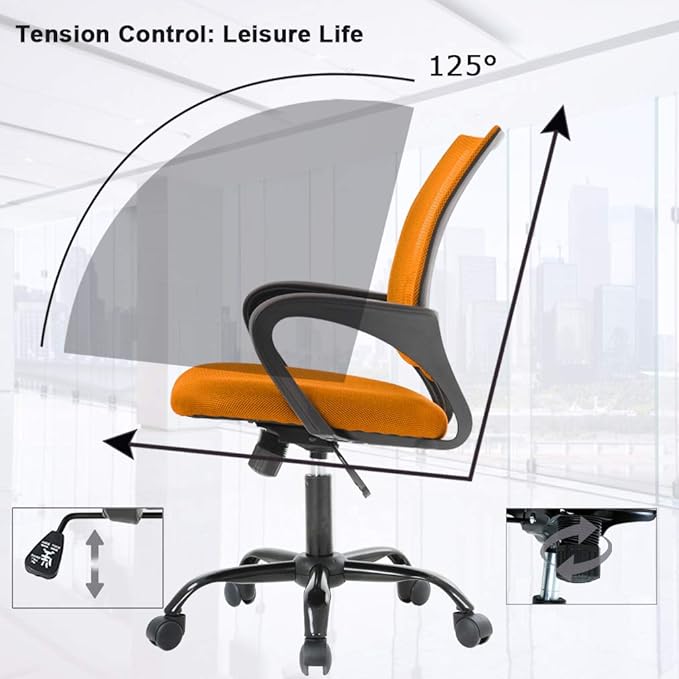 Office Chair Desk Chair Mesh Computer Chair Back Support Modern Executive Adjustable Chair Task Rolling Swivel Chair for Women,Men(2 Pack) (Orange)