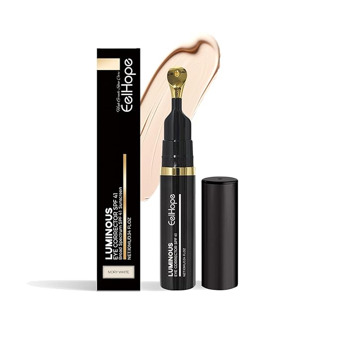 Luminous Eye Corrector SPF 41, Dark Circles Under Eye Treatment Color Corrector, Anti-Aging Tinted Eye Cream, Luminous Eye Corrector, Hydrating Eye Serum Cream (Ivory White, 1.5 Fl Oz)