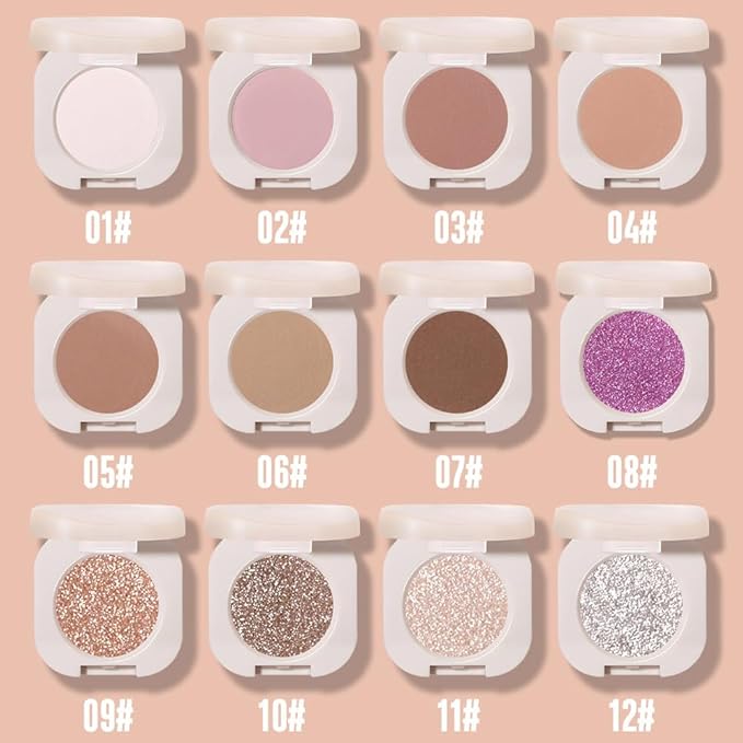 Light Brown Matte Eye Shadow Palette Makeup For Older Women, Matte Single Monochrome Eyeshadow, Mini Single Pressed Pigmented Waterproof Sombras Para Ojos, Vegan, Talc, Paraben&Cruelty Free 06#