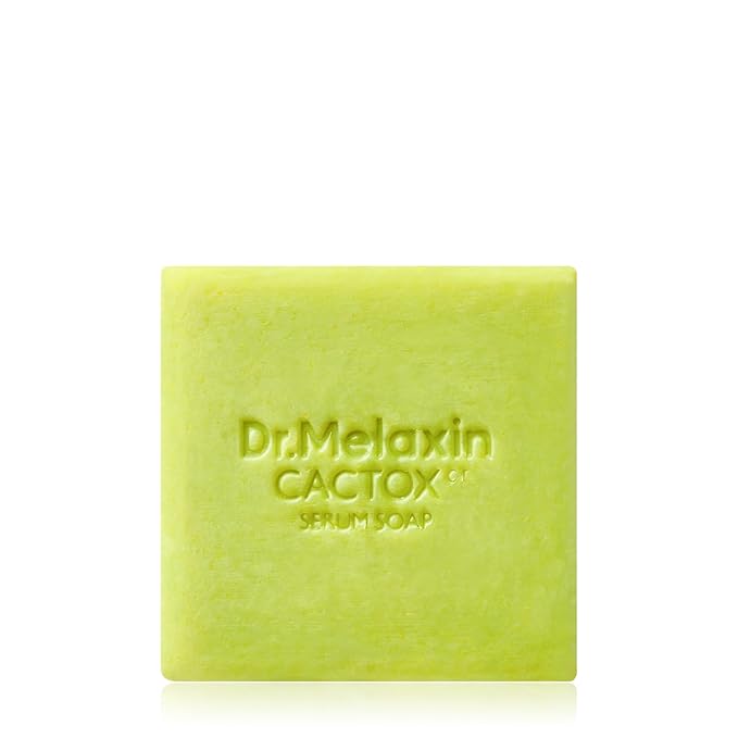 Dr.Melaxin Cactox Pore Relief Serum Soap – Deep Cleansing Hydrating Facial Bar with Cactus Extract, Panthenol & Hyaluronic Acid, Elastic Foam Face Cleanser for Sensitive Skin