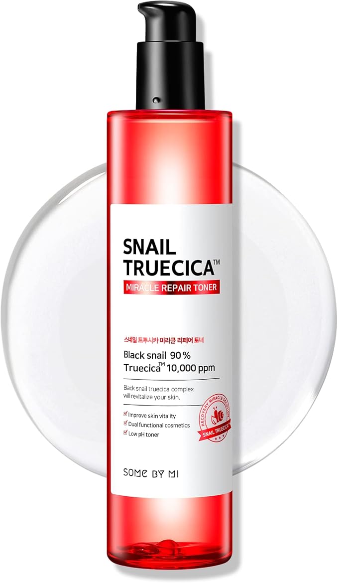 SOME BY MI Snail Truecica Miracle Repair Toner - 4.6Oz, 135ml - Made from Snail Mucin for Sensitive Skin - Daily Repair Face Toner with Skin Texture and Pigmentation Care - Korean Skin Care