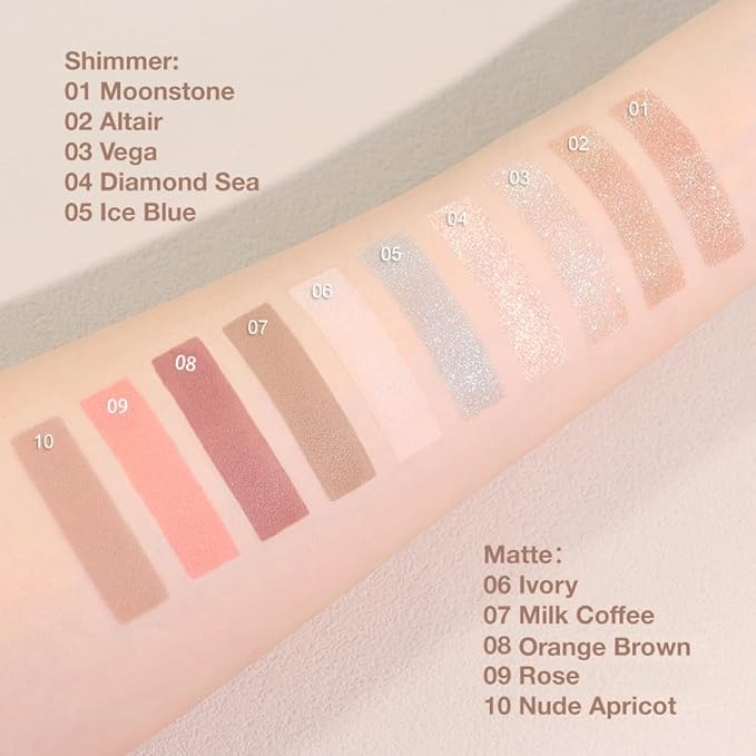 Single Cream Eyeshadow,Ivory Matte Eye shadow Pallette,Waterproof&Long Lasting Mini Eyeshadow,Soft Matte Eye Makeup,Vegan & Cruelty-Free Eye shadow for Brown Blue Green Eyes #06
