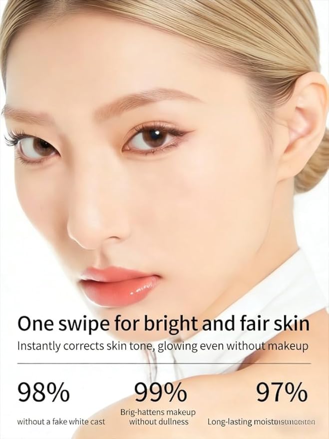 CC Cream with Brightening & Color Correction, Hydrating Moisturizer with Concealer, Natural Tone-Up Face Cream for Dull Skin, 50g - No White Cast, Sheer Coverage, Easy All-in-One Makeup Base