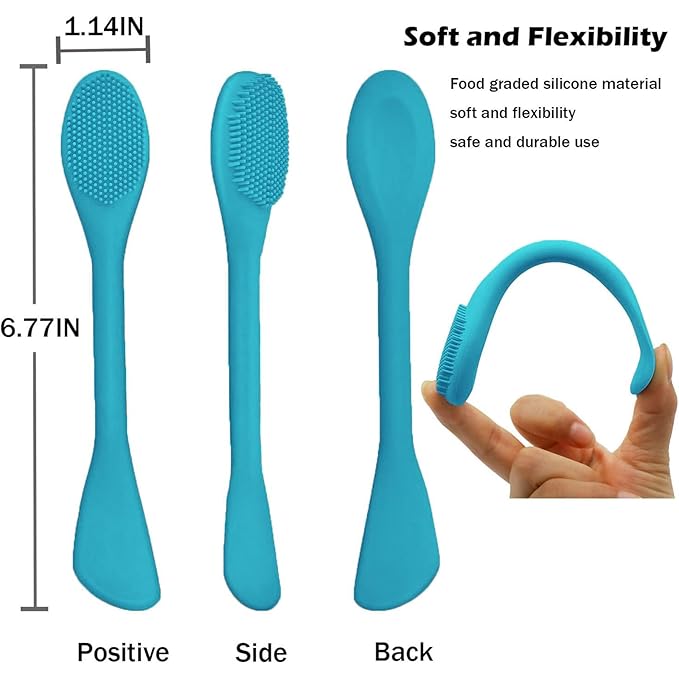 Pore Brush & Face Mask Applicator, Lymphatic Drainage Brush | Face Scrubber, Silicone Jelly Brush for Deep Pore Cleansing, Face Brush for Lymphatic Drainage Massager, Applicator for Mud, Clay