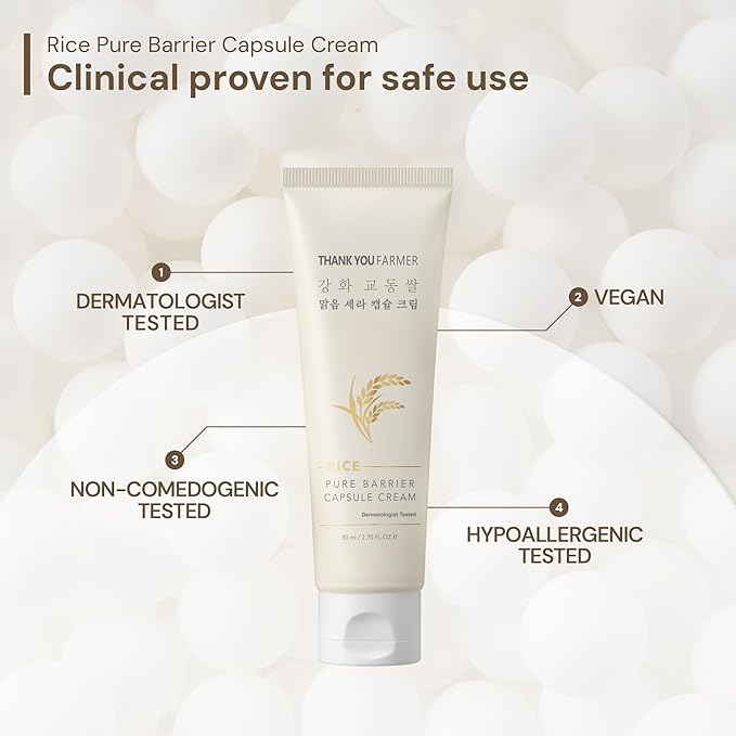 THANKYOU FARMER Rice Clay Foam Cleanser + Rice Essential Toner + Barrier Capsule Cream