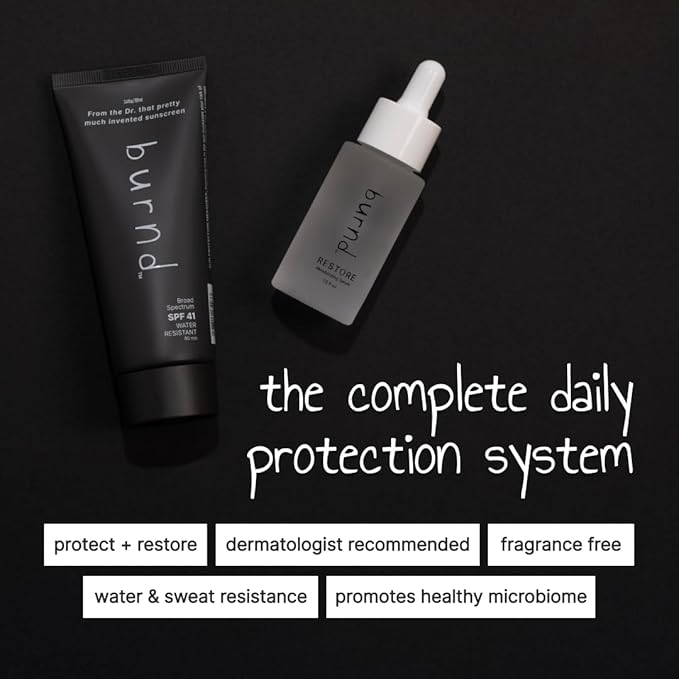 burnd Performance Sunscreen + Face Serum Bundle, High-Performance Sun Protection & Daily Skin Care, Lightweight, Non-Greasy, Built for Active, Outdoor Lifestyles