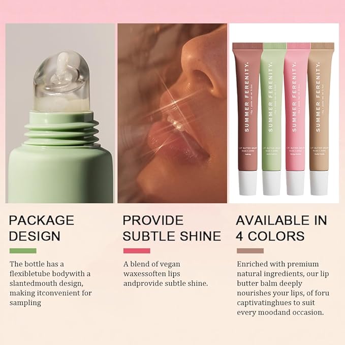Summer Tinted Lip Butter Balm - Conditioning Lip Mask,Ultra-Hydrating,Instant Moisture, Shine,Hydration - Sheer-Tinted,Soothing Lip Care - Vanilla Beige (0.5 Oz)