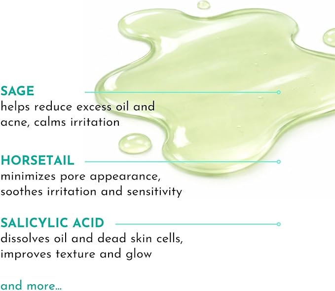 VERABELLA Herbal Beautea Skin Tonic, Non-Drying Cold-Pressed Herb Toner with Salicylic Acid for Oily/Acne-Prone Skin, 4 fl. oz.