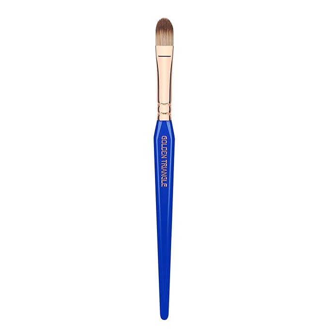 Bdellium Tools Professional Makeup Brush - Golden Triangle 937 Bold Concealer - With All Vegan and Soft Synthetic Fibers, For Blending Concealer (Blue, 1pc)