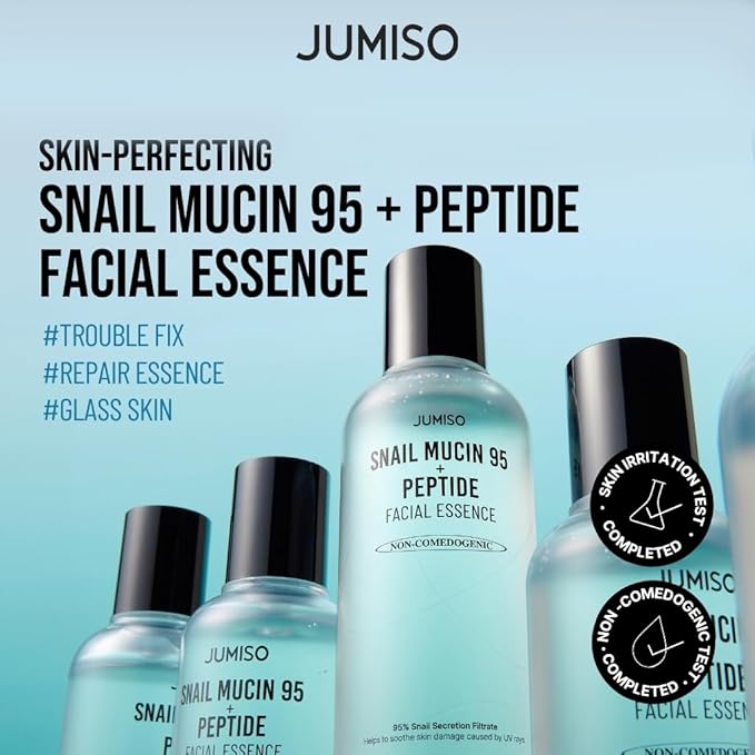 Jumiso Snail Mucin 95 + Peptide Facial Essence, 4.73 fl oz (140 ml) + Jumiso Waterfull Hyaluronic Toner 250ml Bundle