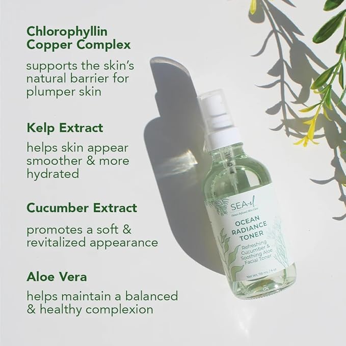 Ocean Radiance Toner Refreshing Cucumber & Soothing Aloe Facial Toner 4oz