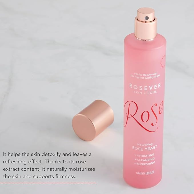 Rose Yeast Face Mist 1.7 fl oz | 100% Rosa Damascena Flower Water | Hydrating Facial Spray for Skin Care, Toning & Refreshing Use