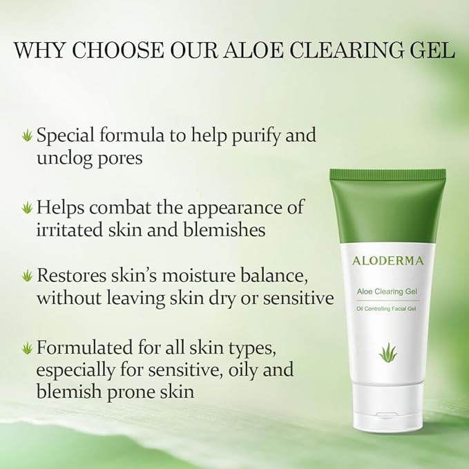Aloderma Aloe Oil Controlling Set, 2 pcs - Aloe Clearing Gel, Hydrating Toner