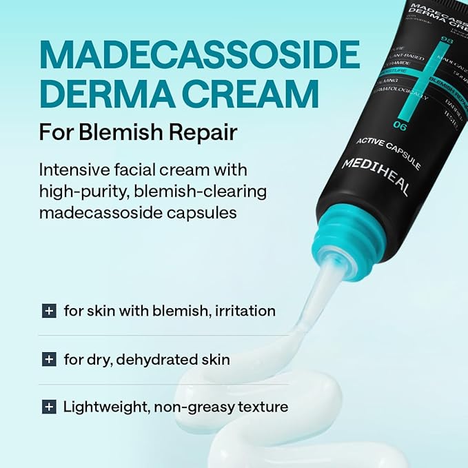 Mediheal Madecassoside Blemish Repair Skincare Bundle – Toner Pads (100ct) + Repair Serum + Derma Cream | Centella Asiatica Tone Care, Hydration & Skin Barrier Support