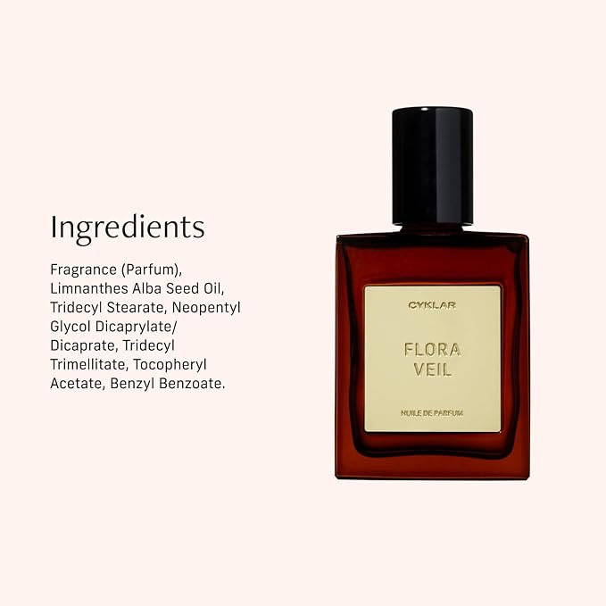 CYKLAR Perfume Oil for Skin – Flora Veil Scent – Fresh, Clean & Floral Perfume Fragrance with Raspberry, Peony & White Amber Notes – Travel-Friendly 30ml