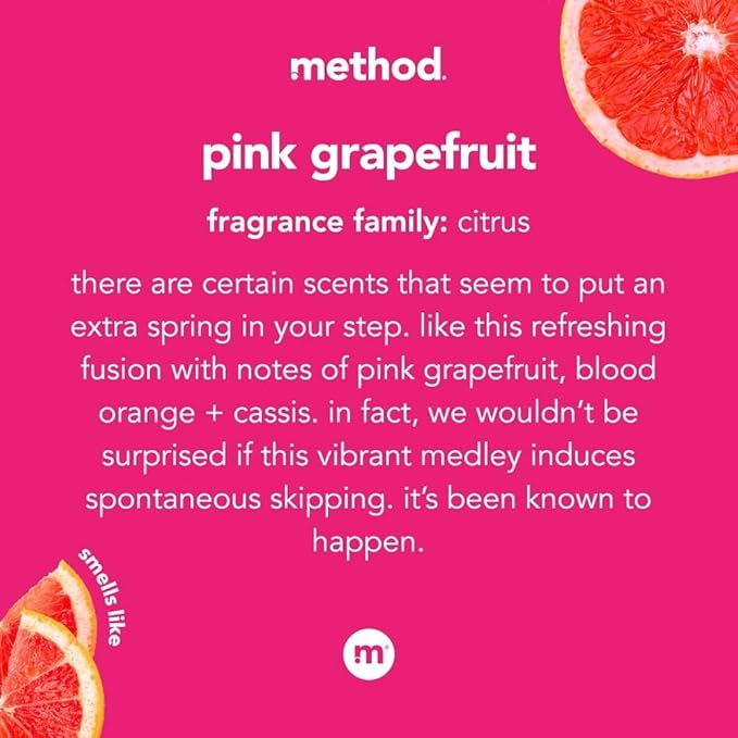 Method Foaming Hand Soap,Pink Grapefruit,10 Fl Oz,Biodegradable Formula,(Pack of 6)