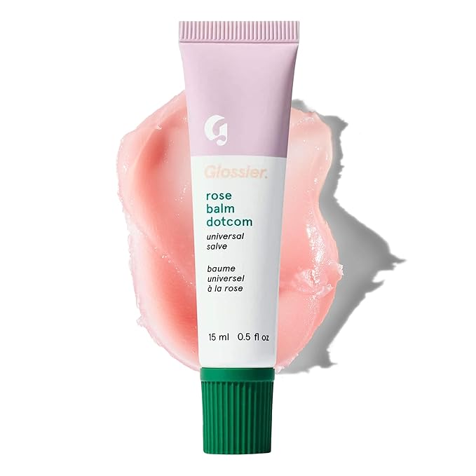 Glossier Balm Dotcom Hydrating Tinted Lip Balm - Universal Salve, Up to 12Hr Moisture for Dry Lips, Cuticles & Skin - Lanolin, Beeswax & Castor Oil - Rose, Pink Tint, 15ml