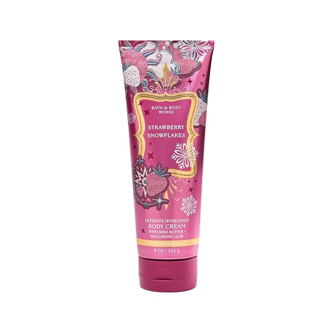 Bath & Body Works Ultimate Hydration Body Cream Gift Set For Women, 8 Fl Oz (Strawberry Snowflakes)