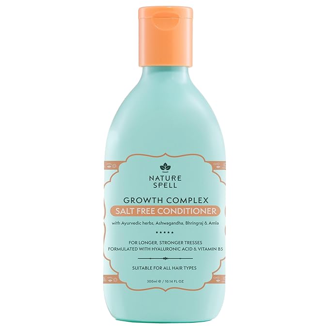 Nature Spell Hair Growth Complex Conditioner, Sulfate & Paraben Free, Nourishing & Strengthening, Infused with Hyaluronic Acid & Vitamin B5, For All Hair Types, Vegan, 10.14 fl oz
