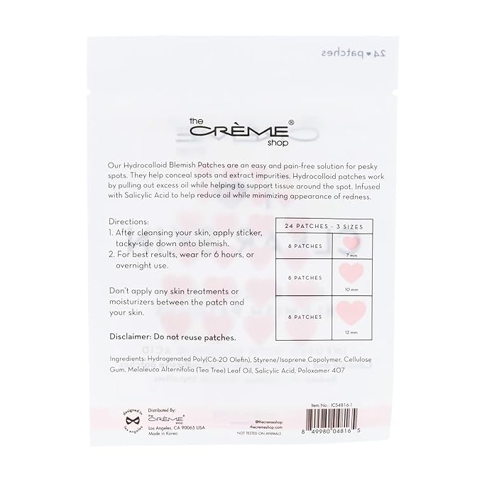 The Crème Shop Pimple Patches Bulk Pack - Bundle with 144 Hydrocolloid Blemish Patches Infused with Salicylic Acid Made in Korea to Conceal and Heal Acne Spots | The Creme Shop Skin Care