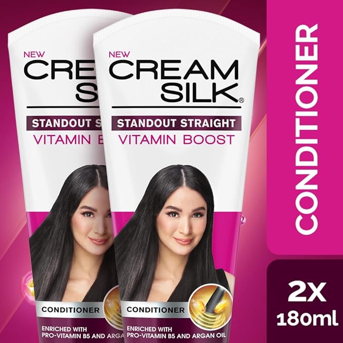 Lot of 2 Cream Silk Conditioner Standout Straight for Straighter Hair Creamsilk 180ml