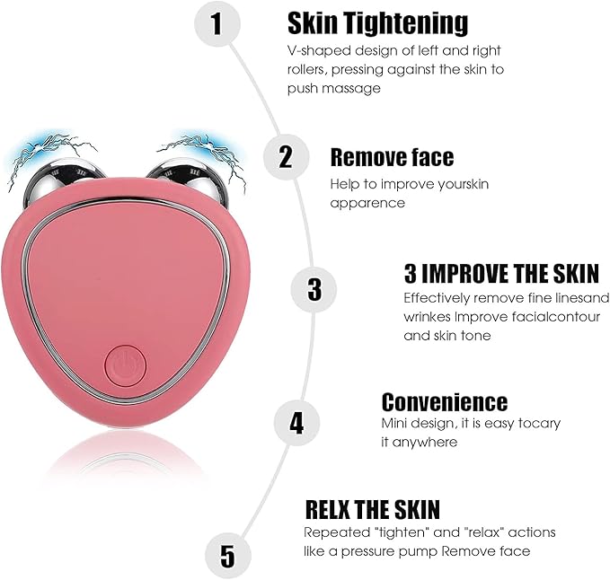Pauenz 2023 Facial Device, Lift Face and Tighten Skin, Skin Tightening Device for Women, Pink