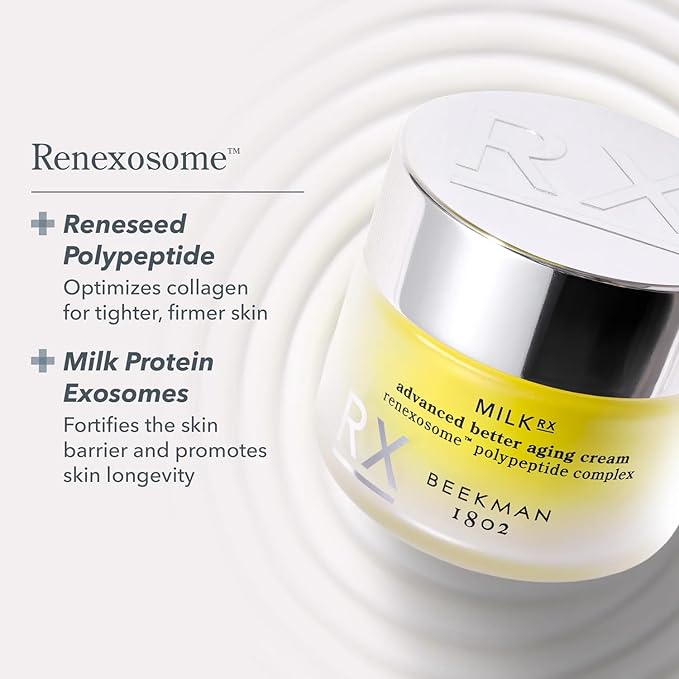 Beekman 1802 Milk RX Advanced Better Aging Collagen Face Cream Refill Pod – 4X Retinol Alternative Moisturizer with Goat Milk Exosomes & Polypeptide, 1.69 fl oz