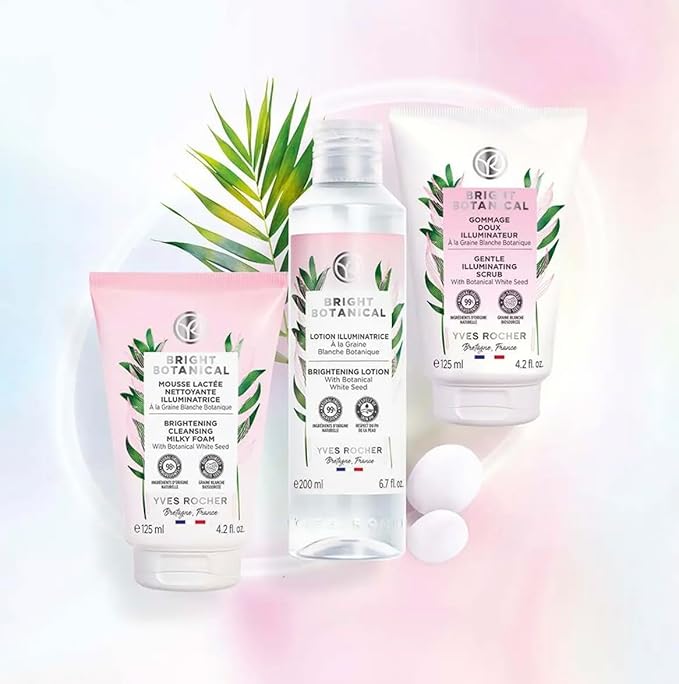 Yves Bright Botanical Cleansing Scrub for Radiance and Even-Looking Skin Tone with Tagua Nut, Facial Foam Cleanser 125 ml/4.2 flOz