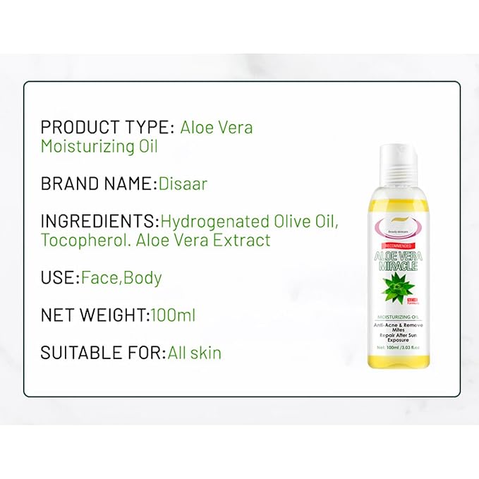 AICHUN BEAUTY Aloe Vera Moisturizing Oil Anti-Acne Remove Mites Repair After Sun Exposure 100ml/3.03fl.oz