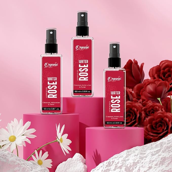 Organic-Need Rose Water (200ml | Pack of 2 x 100ml) | Steam Distilled Gulab Jal | Gentle Skin Toner & Facial Mist | for All Skin Types | Daily Refreshing Spray