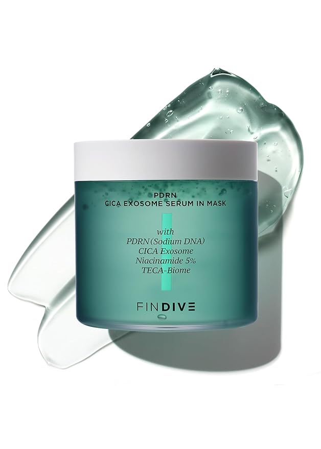 FINDIVE OFFICIAL PDRN CICA Exosome Serum in Mask, PDRN (Sodium DNA) 5,000ppm, Cica Exosome 1,000ppm, Marin Collagen, Soothes, Regenerates Skin, Korean Skincare 6.76fl.oz