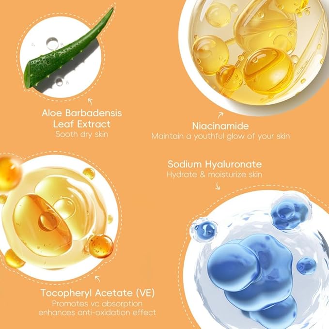 Turmeric Vitamin C Skincare Set for Women, 5 Pieces Face Care Kit - Cleanser Toner Essence Eye Cream Face Moisturizer for Glowing, Brightening Skin, Travel Skin Care Gift Sets for Women