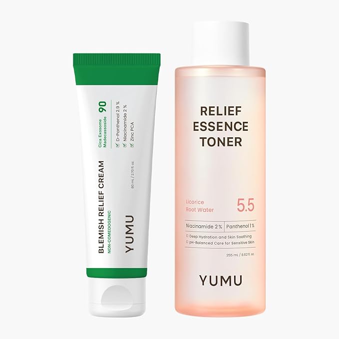 YUMU Skin Barrier Set, Hydrating Toner & Zinc Cream, Calming & Barrier Care, Korean Skincare