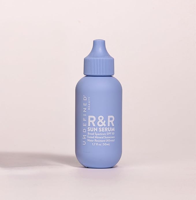 Undefined R&R Sun Serum SPF 50 PA++++ Mineral Sunscreen with Niacinamide, Water Resistant Broad Spectrum Protection & Blue Light Defense (Untinted)