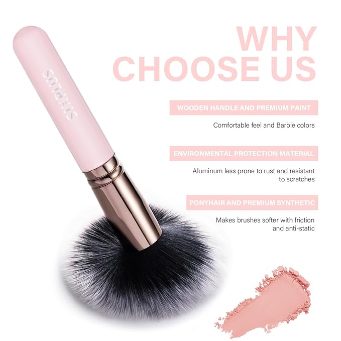 SIXPLUS Travel Makeup Brushes with Case, 15 Pcs Pink Makeup Brush Set Professional for Foundation Powder Concealer Eyeshadow Blush, Covers, Best Make Up Brush Kit Gift for Women Girlfriend Mom