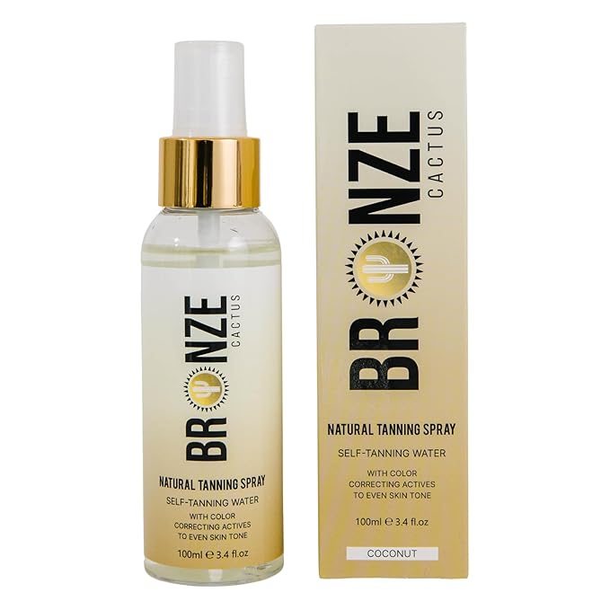 Hydrating Self-Tanning Water Spray – Coconut Scented | Lightweight, Refreshing Mist with Multivitamins | Natural Sun-Kissed Glow | All Skin Types | Vegan Friendly Hydration | 6.7 fl oz