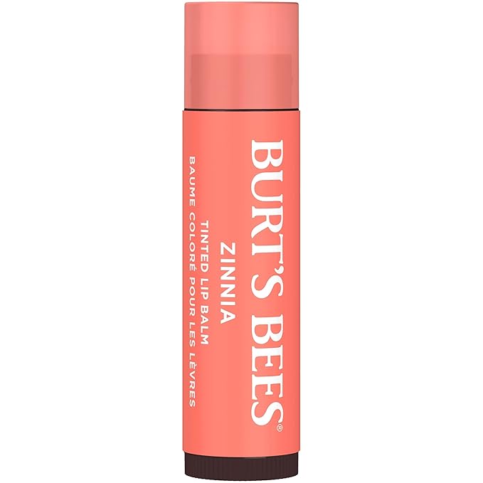 Burt's Bees 100% Natural Tinted Lip Balm, Zinnia, 0.15 Oz, Pack of 2
