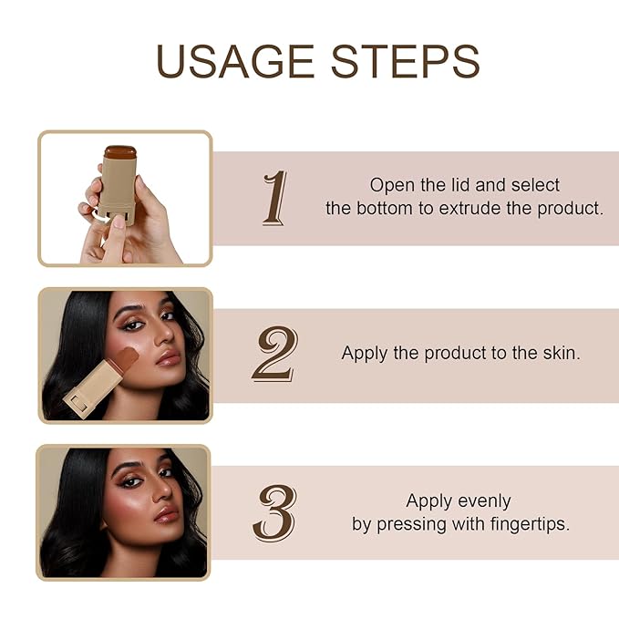 Solid Moisturizer Balm Serum for Boost Skin Tint, Multiuse and Lightweight Solid Tinted Hydrating Foundation Stick for Women, Natural Makeup for Foundation and Contour Concealer (#06)