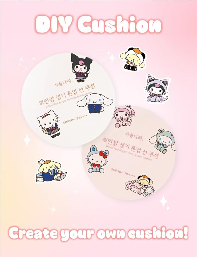 Shingmulnara Oxygen Water Tone Up Sun Cushion SPF50+ PA++++ (15g + 15g Refill) (#02 Peach) + Kitty Friends character sticker