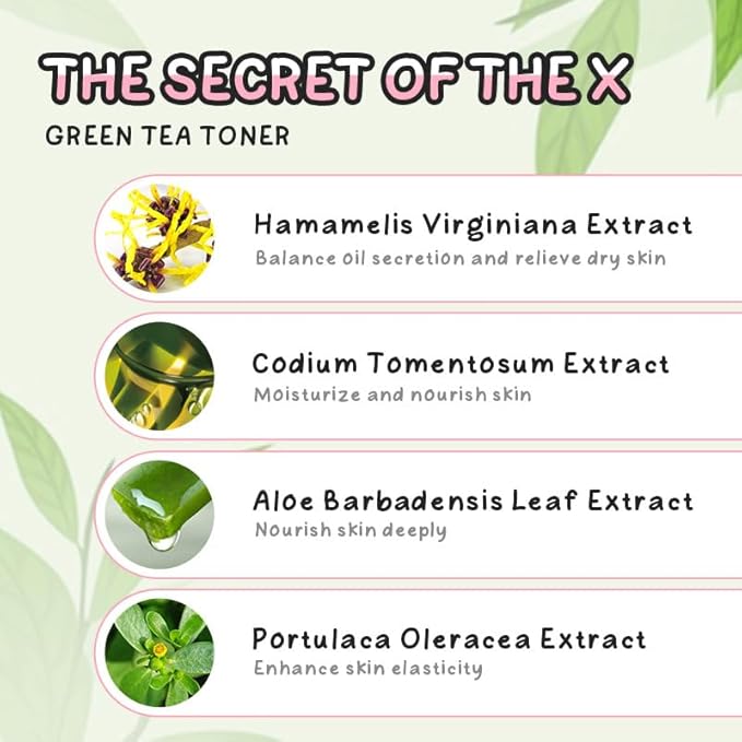 Green Tea Skin Care Set - This Skin Care Gift Box Set Contains Your Favorite Moisturizing Necessities Facial Cleanser, Toner, Eye Cream, Mud Mask With Headband And Facial Brush