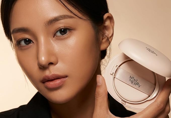 Minimerry Long Wear Cushion Foundation #25 TAN 13 g / 0.45 oz, Matte Finish Korean Makeup, Full Coverage & Semi Matte, 5 Shades for All Skin Tones