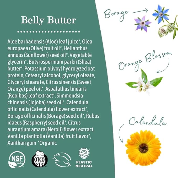 Earth Mama Belly Butter & Belly Oil Bundle for Dry, Stretching Skin | Moisturize + Encourage Skin's Natural Elasticity During Pregnancy & Beyond | 8-Fluid Ounce & 4-Fluid Ounce