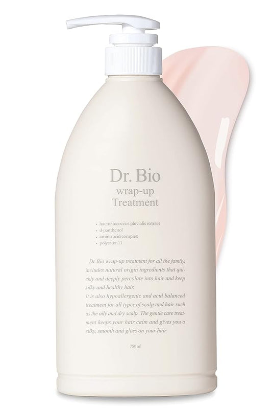 Dr. Bio Wrap-Up Treatment (25.36oz/750ml)| Damaged Hair Repair Treatment, Moisturizing Protein Conditioner for Volume with Probiotics & Amino Acid, Sensitive Scalp Relief, Korean Hair Care, Vegan