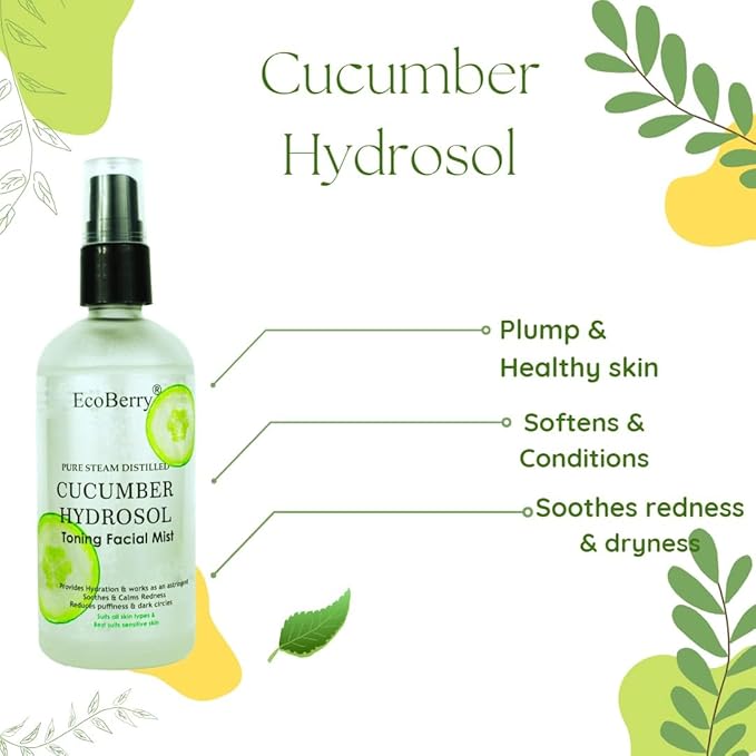 MAHANT Hydrating Facial Mist – Gentle Toning Spray with Refreshing Cucumber Water – Suitable for All Skin Types, Lightweight Daily Skincare Mist, Steam-Distilled Formula