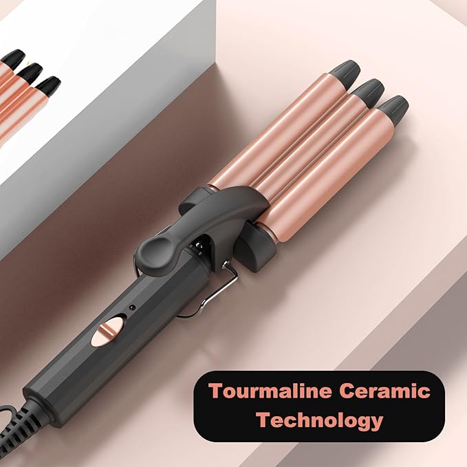 Hair Waver for Short Hair, 1/2 Inch Mini Crimping Iron for Tight Beach Waves, Small Crimper with Argan Oil Infuse Barrels, Easy to Use